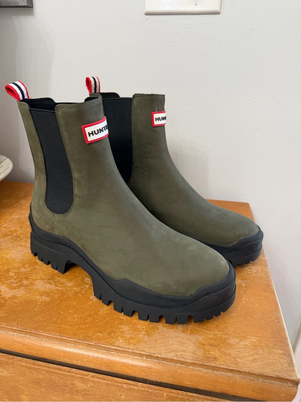 Hunter Olive Green & Black Chelsea Rain Boot - Picture 3 of 6